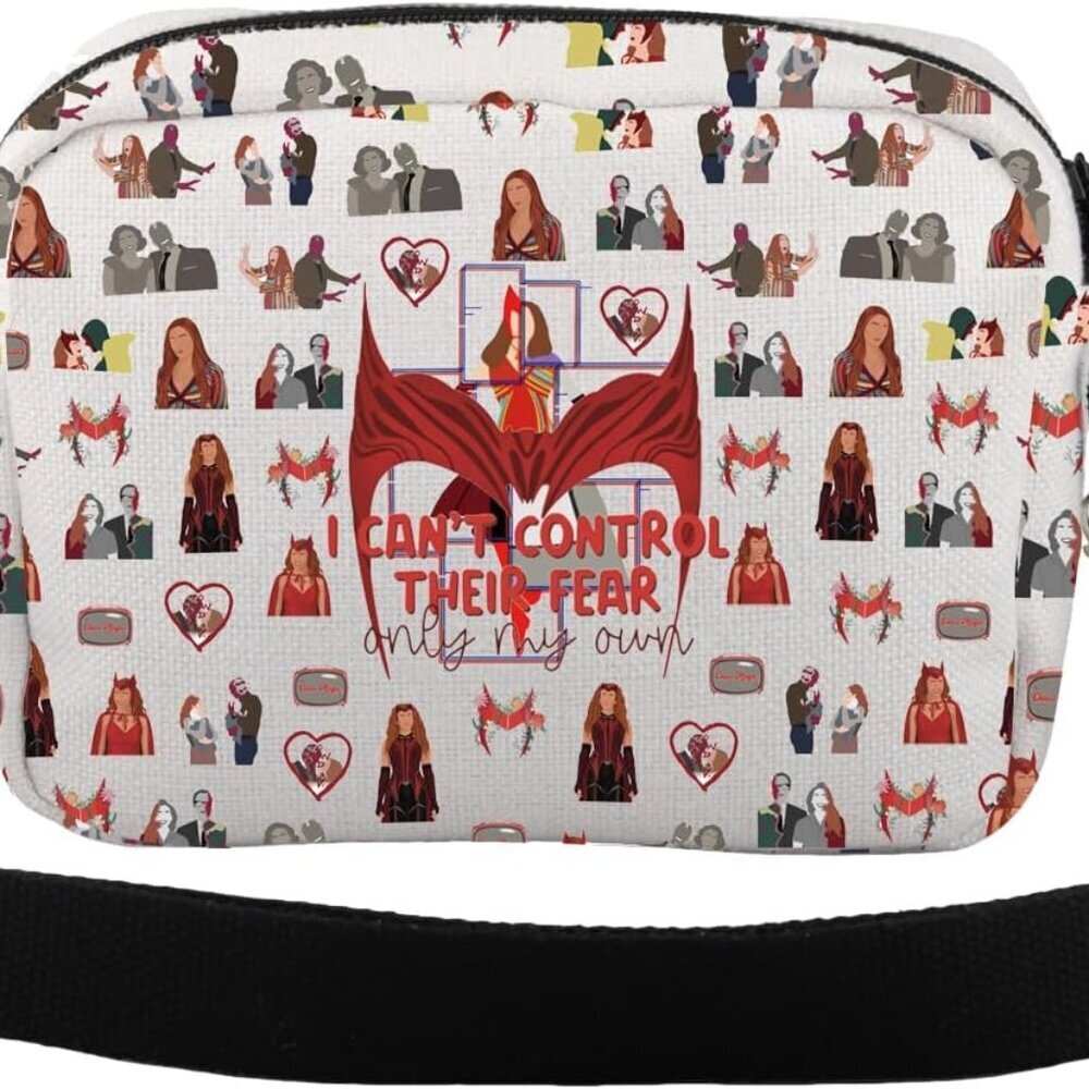 Wanda Witch Crossbody Bag Canvas Unisex Adjustable Zipper Pockets